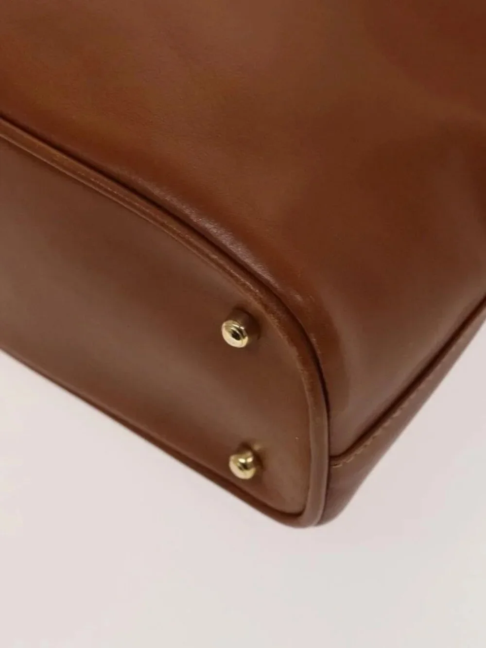 GUCCI Bamboo Hand Bag Leather 2way Brown Gold 000 122 0290 Auth